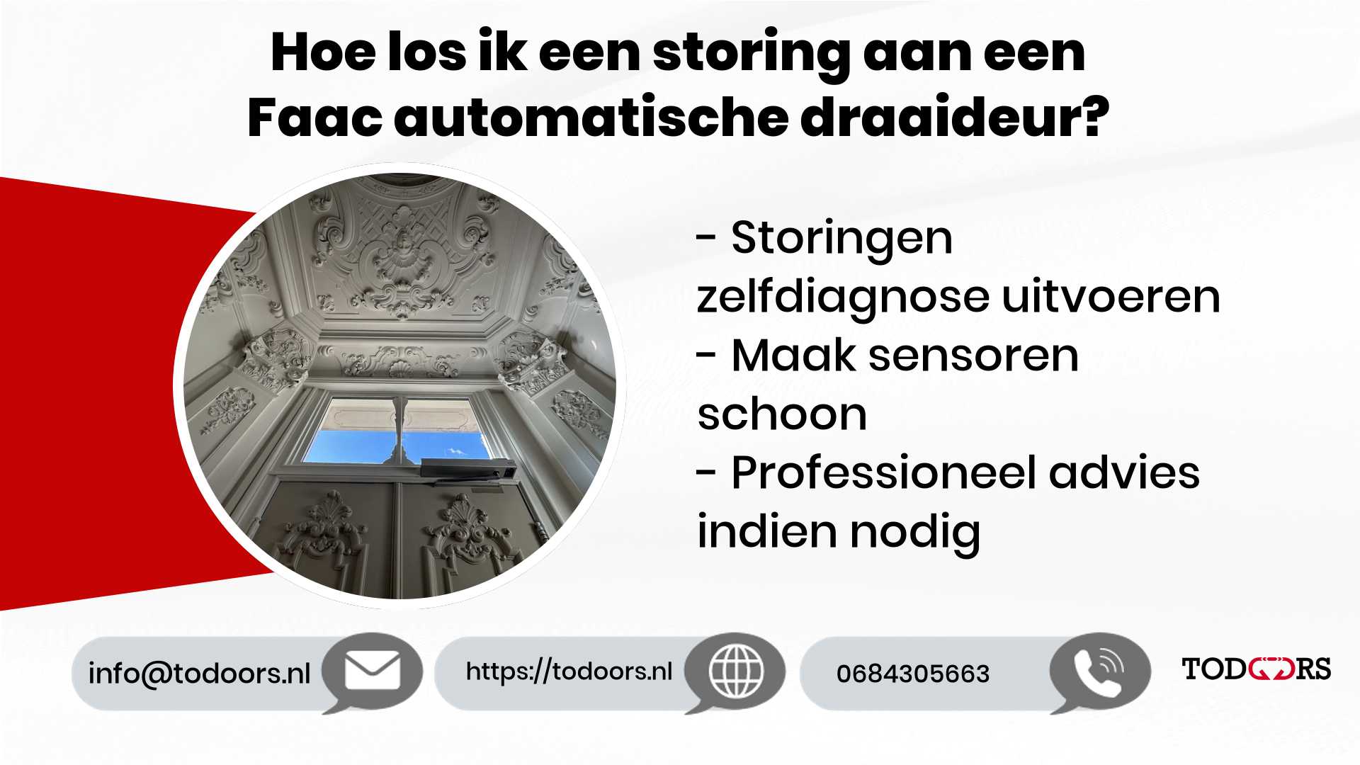 Hoe los ik een storing aan een Faac automatische draaideur?