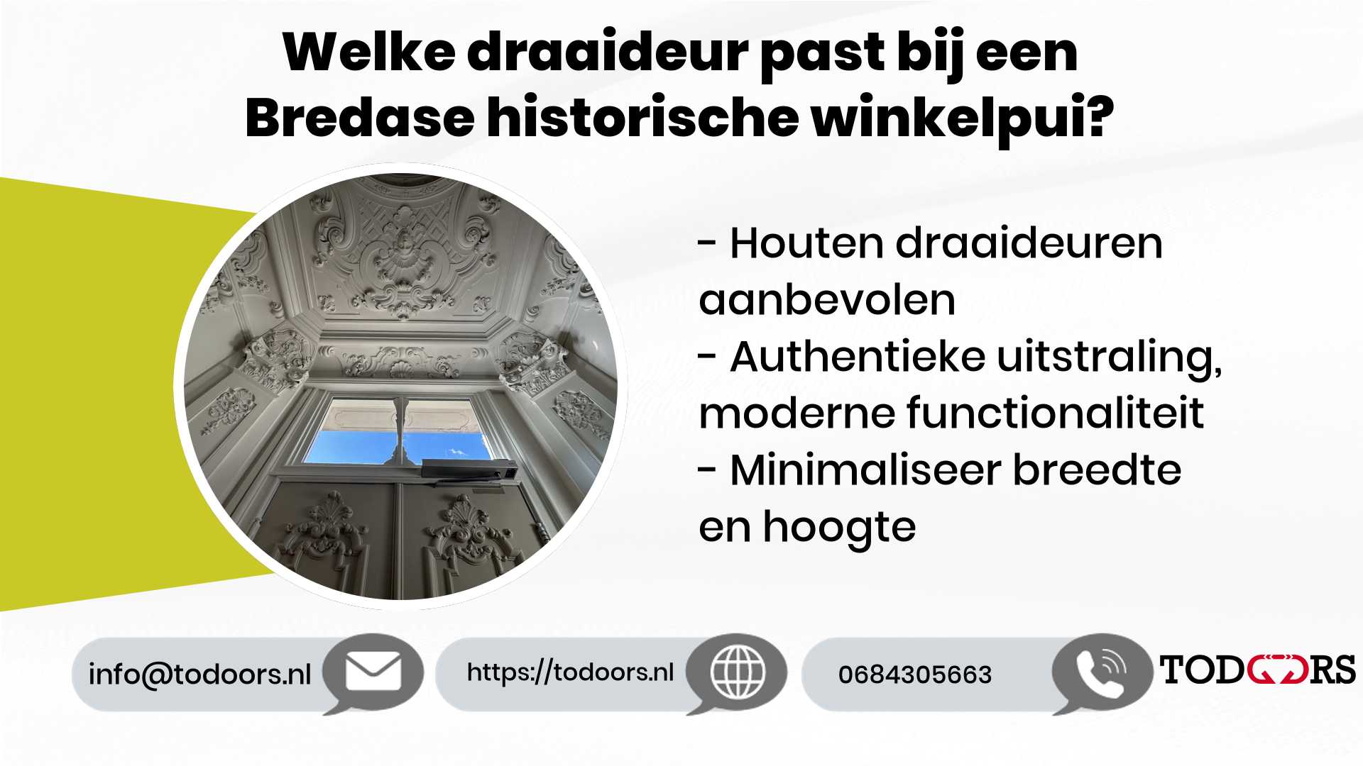 Welke draaideur past bij een Bredase historische winkelpui?