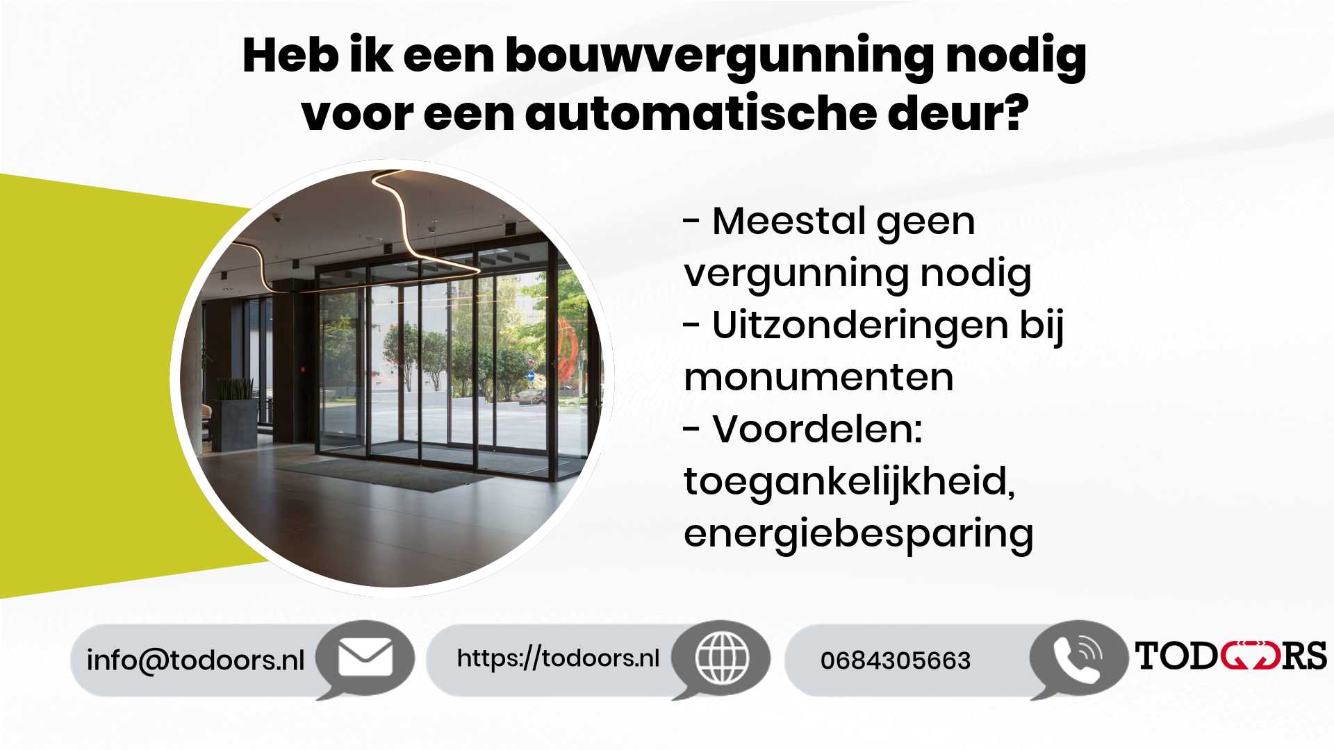 Heb ik een bouwvergunning nodig voor een automatische deur?