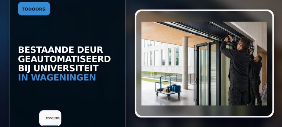 Bestaande deur geautomatiseerd bij universiteit in Wageningen
